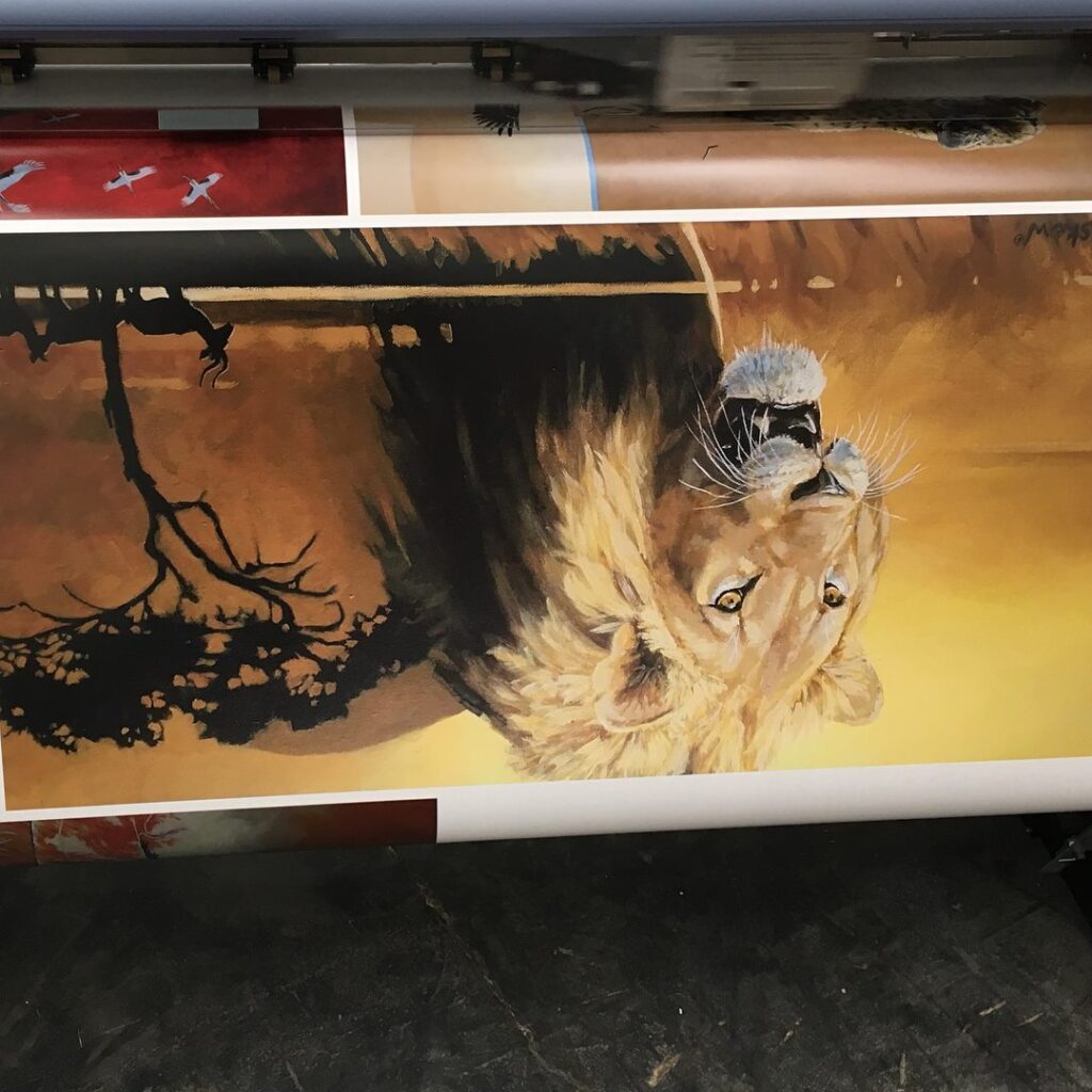 Lion painting being printed for some personal artwork