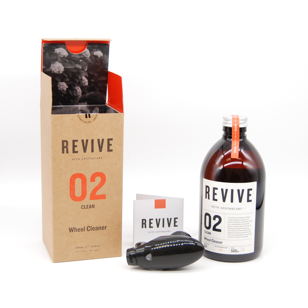 Example of packaging and label design for a company called revive